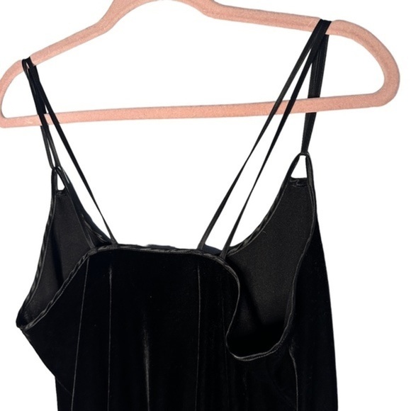 Vintage Black Velvet Chemise Slip Dress Cali Miss Size L 34" Length Goth 90s - Picture 5 of 9